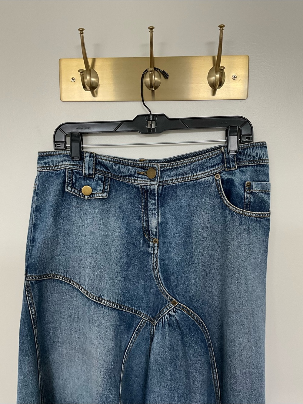 Boston Proper Blue Denim Skirt with Contrast Stitching - Picture 2 of 6